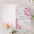 Search for pink cherry blossoms cards invites Elegant