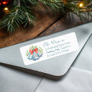Search for silver bow return address labels Watercolor