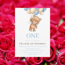 Search for beary 1st birthday invitations Hot air balloon