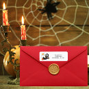 Search for cute pumpkin return address labels Black