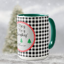 Search for black white checks mugs For her