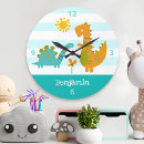 Search for dinosaur nursery clocks Baby boy