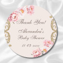 Search for pink peonies baby shower stickers Vintage
