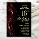 Search for red sweet 16 invitations Black and red