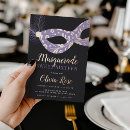 Search for purple masquerade invitations Purple and black