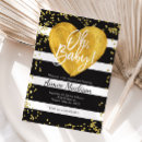 Search for black white stripes baby shower invitations Modern
