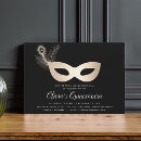 Search for masquerade quinceanera invitations Black and gold