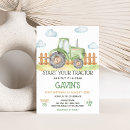 Search for green tractor birthday invitations Boy