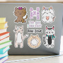 Search for funny cartoon cat stickers Kawaii