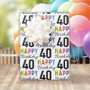 Search for happy 40th birthday wrapping paper Colourful