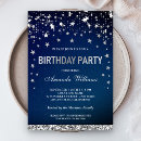 Search for silver star invitations Blue and silver