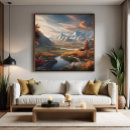 Search for magical mountains posters Sunset