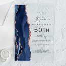 Search for navy and gold birthday invitations Fifty