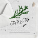 Search for tree trimming party invitations Watercolor