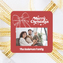 Search for christmas bow stickers Red and white