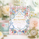 Search for alice in wonderland 1st birthday invitations Whimsical