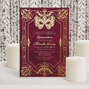 Search for red gold masquerade party invitations Mis quince anos