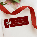 Search for red ribbon return address labels Bow