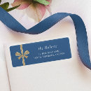 Search for blue ribbon return address labels Minimalist