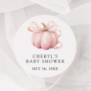 Search for baby shower pumpkin stickers Pink bow