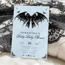 Search for gothic baby shower invitations Black bow