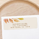 Search for fall leaves return address labels Watercolor