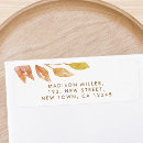 Search for fall leaves return address labels Watercolor
