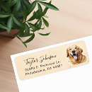Search for golden retriever return address labels Watercolor