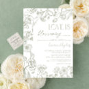 Search for sage green bridal shower invitations Floral