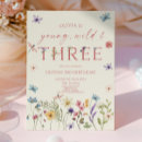 Search for 3rd birthday invitations Young wild and three