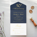 Search for blue gold 50th wedding anniversary invitations Classic