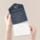Search for blue gold 50th wedding anniversary invitations Classic
