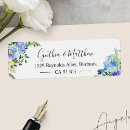 Search for blue hydrangea return address labels Pastel