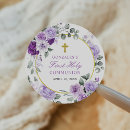 Search for purple first communion stickers Christening