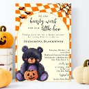 Search for purple and orange baby shower invitations A little boo