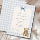 Search for gingham baby shower invitations Teddy bear