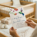 Search for hummingbird baby shower invitations Watercolor
