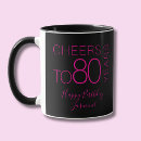 Search for happy 80th birthday mugs Stylish