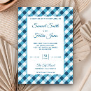 Search for blue gingham wedding invitations Modern