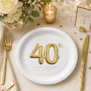 Search for 40th birthday plates Gold