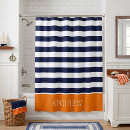 Search for navy and orange shower curtains Nautical