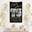Search for 75th birthday banners Black and gold