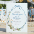Search for goose birthday invitations Blue bow