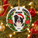 Search for collie christmas tree decorations Black white dog