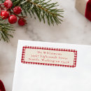 Search for red gingham return address labels Retro