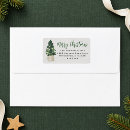 Search for winter trees return address labels Merry christmas
