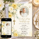 Search for yellow roses funeral invitations In loving memory
