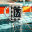 Search for black and white buffalo plaid mugs Monogrammed
