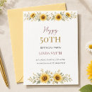 Search for sunflower 50th birthday invitations Daisy