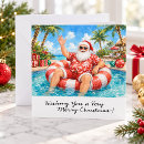 Search for pool christmas cards Santa